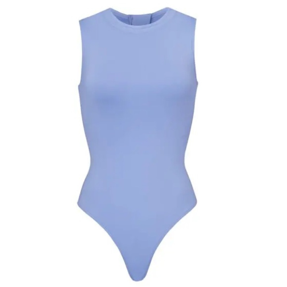 NWT Skims Signature Swim Sleeveless One Piece Zip-Back Periwinkle M SW-SLO-0793
